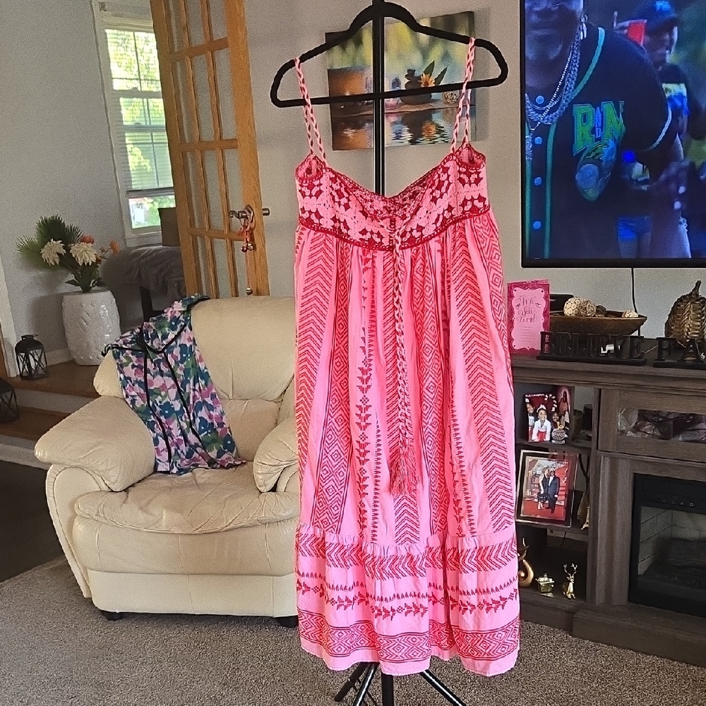 Pink Patterned Women Maxi Dress 🌺  SIZE L